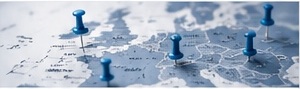European market map with location markers